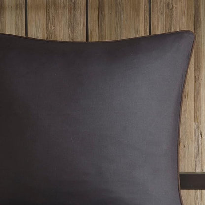 Woolrich Rustic Lodge Cabin Comforter Set - All Season Down Alternative Warm Bedding Layer and Matching Shams, Oversized Full, Bitter Creek, Grey/Brown