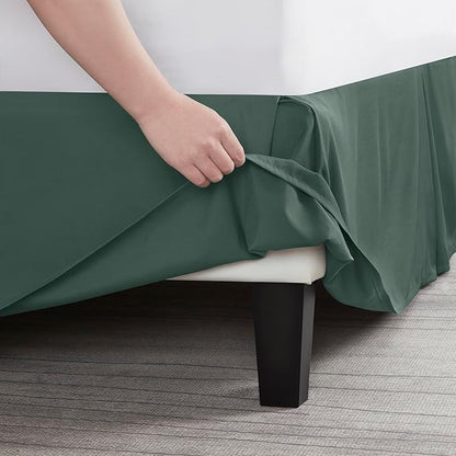 Nestl Forest Green Twin XL Bed Skirt - Twin XL Size Bed Skirt 14 Inch Drop - Brushed Microfiber Bed Skirts - Hotel Quality Pleated Bed Skirt - Shrinkage & Fade Resistant