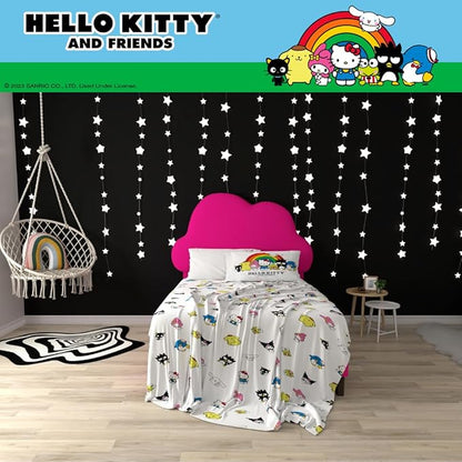 Collectibles Hello Kitty & Friends Bedding Super Soft Cozy Cotton 3 Piece Twin Sheet Set, (Officially Licensed Product) By Franco