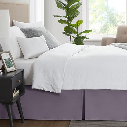 Nestl Grayish Purple Bed Skirt Queen Size - Queen Bed Skirt 14 Inch Drop - Brushed Microfiber Bed Skirts - Hotel Quality Pleated Bed Skirt - Shrinkage & Fade Resistant
