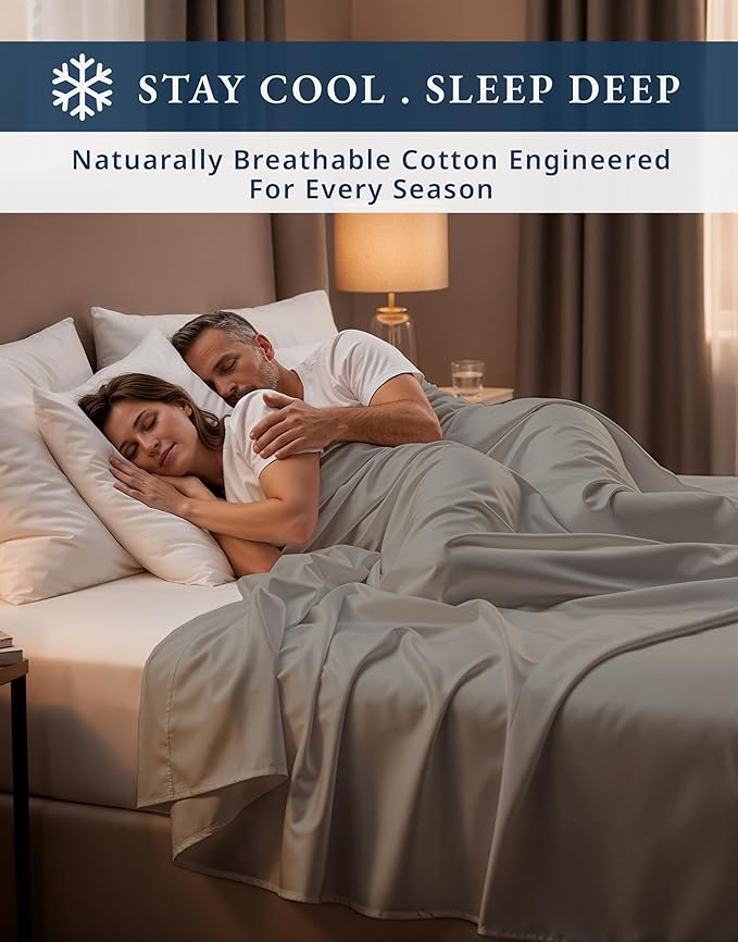 LANE LINEN 100% Egyptian Cotton Split King Sheets for Adjustable Beds - Soft & Comfy Sateen Weave Naturally Cooling Breathable Oeko Tex Certified Bed Sheets - Charcoal