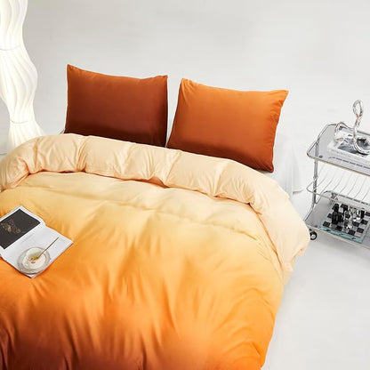 CLOTHKNOW Orange Yellow Queen Comforter Set Velvet Bedding Comforter Sets Dark Yellow Queen Comforter Soft Caramel Comforter Sets Queen