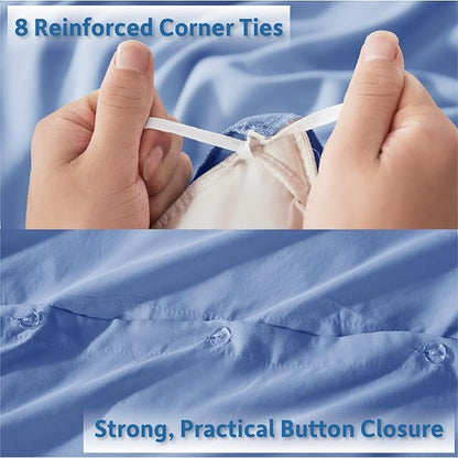 Nestl Twin Duvet Cover Set - Soft Double Brushed Calm Blue Duvet Cover Twin/Twin XL, 2 Piece, with Button Closure, 1 Duvet Cover 68x90 inches and 1 Pillow Sham