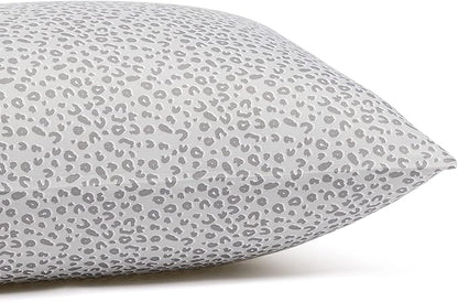 Amazon Basics Lightweight Breathable Microfiber 4 Piece Bed Sheet Set With 14-inch Deep Pockets, Wrinkle Resistant, Machine Washable - King, Grey Cheetah, Printed