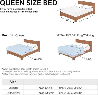 BEDELITE Velvet Quilt Set Queen Size - Luxury Velvet Comforter Bedding Set 3 Pieces, Lightweight Soft Cozy Shiny Dusty Blue Oversized Bedspread Coverlet for All Seasons with 2 Pillow Shams