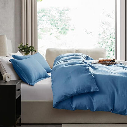 Nestl Twin Duvet Cover Set - Soft Prewashed Blue Heaven Duvet Cover Twin/Twin XL, 2 Piece, with Zipper Closure, 1 Duvet Cover 68x90 inches and 1 Pillow Sham