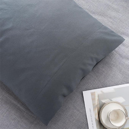 Microfiber Bed Pillowcases 2 Pack King Size, Super Soft Bed Pillow Covers Envelope Closure, Wrinkle, Fade and Stain Resistant, 20x36, Grey