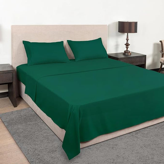 Mejoroom Full Size Sheet Sets - 16 Inch Deep Pocket Sheets & Pillowcase Sets - 1800 Collection Microfiber Bed Sheet Set - Extra Soft, Fade & Wrinkle Resistant - 4 Piece (Full, Emerald Green)