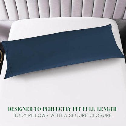 Elegant Comfort Luxury Ultra-Soft 1-Piece Body Pillowcase - 1500 Premium Hotel Quality Microfiber Double Brushed - Wrinkle Resistant, Body Pillowcase Size, Navy Blue