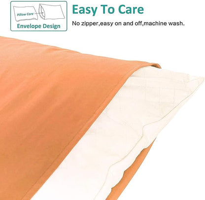 NTBAY King Pillowcase Set - 2 Pack Brushed Microfiber 20x40 Pillowcases - Soft, Wrinkle-Free, Fade-Resistant, Stain-Resistant, Pale Orange Pillowcases with Envelope Closure - 20x40 Inches, Pale Orange