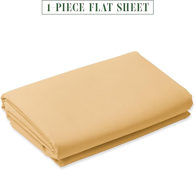 Luxury Flat Sheet on Amazon Elegant Comfort Wrinkle-Free 1500 Premier Hotel Quality 1-Piece Flat Sheet, Twin/Twin XL Size, Gold