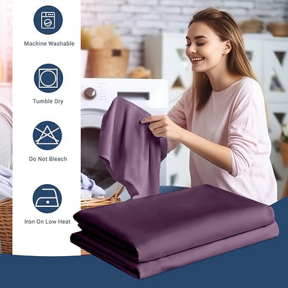 Pillowcases Queen 12 Pack, 20x30 Pillow Cases with Envelope Closure, Soft Plain Brushed Microfiber Covers Breathable Wrinkle-Resistant, Dark Purple