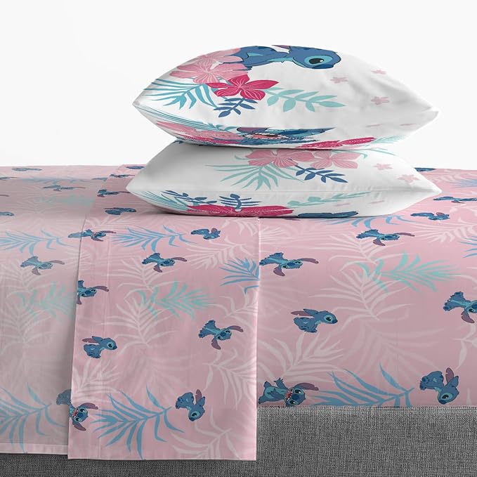 Jay Franco Disney Lilo & Stitch Paradise Dream 7 Piece Full Bed Set - Includes Reversible Comforter & Sheet Set Bedding - Super Soft Fade Resistant Microfiber (Official Disney Product)