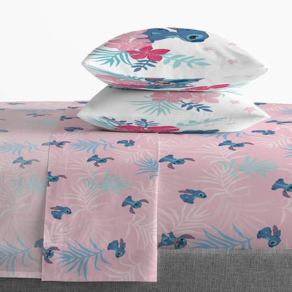 Jay Franco Disney Lilo & Stitch Paradise Dream 7 Piece Full Bed Set - Includes Reversible Comforter & Sheet Set Bedding - Super Soft Fade Resistant Microfiber (Official Disney Product)