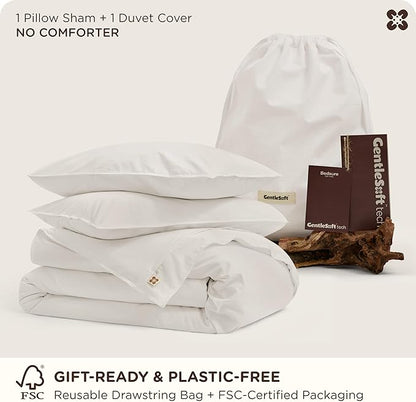 Bedsure Cotton Duvet Cover Twin - Luxury Slub Weave 100% Cotton Duvet Cover Set, PureWoven Bedding Set with a Linen Like Textured, Easy Change, Coconut White, 68" x 90"