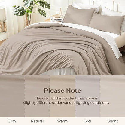 Litanika Light Coffee Twin/Twin XL Comforter Set, 2 Pieces Lightweight Solid Bedding Set, All Season Fluffy Bed Set (66x90In Comforter & 1 Pillowcase)