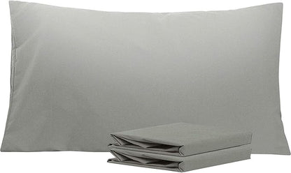 NTBAY King Pillowcase Set - 2 Pack Brushed Microfiber 20x40 Pillowcases - Soft, Wrinkle-Free, Fade-Resistant, Stain-Resistant, Smoke Grey Pillowcases with Envelope Closure - 20x40 Inches, Smoke Grey