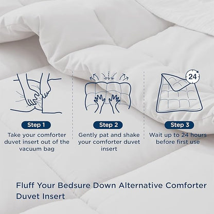 Bedsure Comforter Duvet Insert - Quilted Comforters Twin XL Size, All Season Duvet, GentleSoft Down Alternative Bedding, with 8 Tabs, Gifts for Women/Men, Dark Slate Blue, Twin XL 92 x 68 Inches