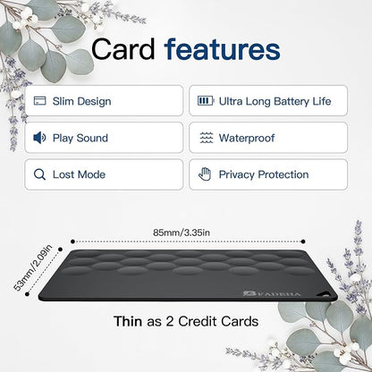 2026 Apple MFi Certified Wallet Tracker Smart Card for Find My iPhone Ultra Thin Air Tracker Tag for Travel, 5 Years+ Staying Power, IP69 Waterproof, Key Finder & Item Locator for Keys, Bags, Passport