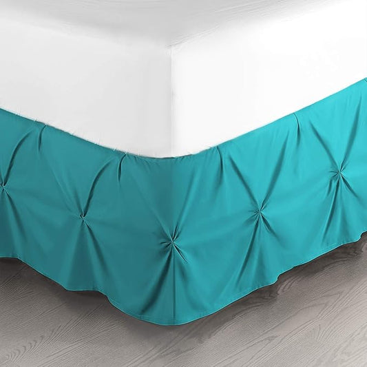 Nestl Premium Microfiber Bedskirt - King Size, Pinch Pleat, 14" Drop, Hotel Quality, Teal