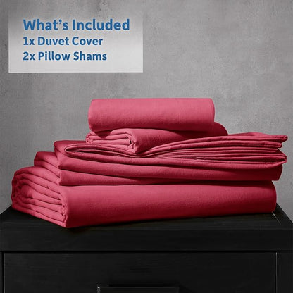 Nestl Burgundy Red California King Duvet Cover Sets - Soft Prewashed Cal King Duvet Cover, 3 Piece, with Zipper Closure, 1 Duvet Cover 104x98 inches and 2 Pillow Shams