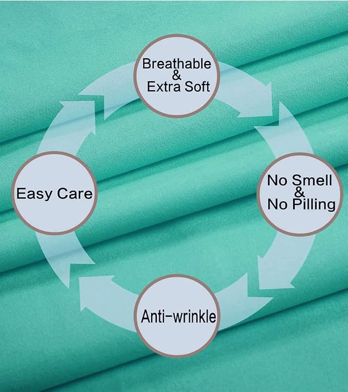 Best Season 4 Piece Bed Sheet Set (Full Size Turquoise) 1 Flat Sheet,1 Fitted Sheet and 2 Pillow Cases,100% Brushed Microfiber 1800 Luxury Bedding,Deep Pockets,Extra Soft & Fade Resistant