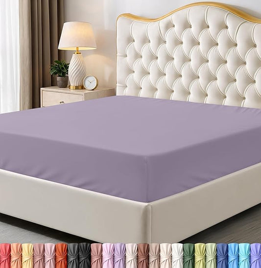 Utopia Bedding King Fitted Sheet - Bottom Sheet - Deep Pocket - Soft Microfiber - Shrinkage and Fade Resistant-Easy Care -1 Fitted Sheet Only (Lavender)