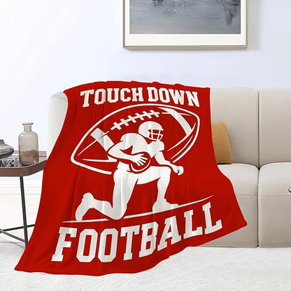 American Football Blanket Super Soft Warm Fluffy Fleece Flannel Ball Sports Throw Blanket Cozy Fuzzy Plush Stuff Bedding Blankets Gifts for Teens Boys Kids Women Girls Adults 60"X50"