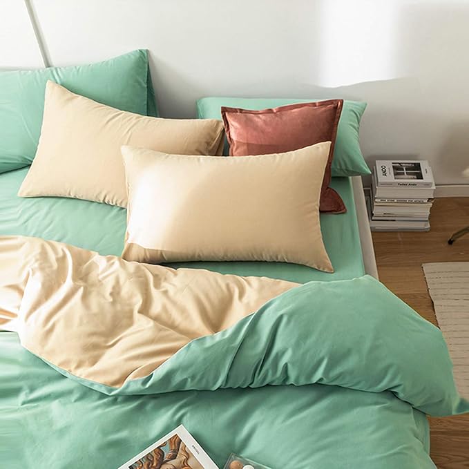 FLXXIE Pillow Cases Standard Size, Soft Microfiber Pillow Covers with Envelope Closure, Wrinkle, Stain Resistant Pillowcases, 2 Piece Set, 20x26, Sea Green