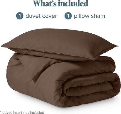Bare Home Bedding Duvet Cover Extra Long Size - Premium 1800 Super Soft Collection - Lightweight, Cooling - Soft Breathable Bedding Duvet Cover (Twin/Twin XL, Cocoa)