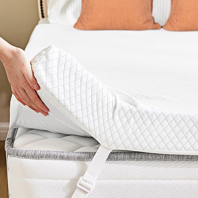 Sweetcrispy Mattress Topper Full with Removable Soft Cover, Memory Foam 4 Inch Thick Gel Infused Cooling Toppers Pad for Full Size Bed, Sleeper Sofa, RV, Camper, CertiPUR US Certified