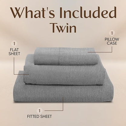Utopia Bedding Twin Sheet Set – 3 Piece Bed Sheets for Cal King Size Bed, Soft and Breathable Microfiber, Includes 1 Fitted Sheet, 1 Flat Sheet and 2 Pillowcases (Heather Grey)