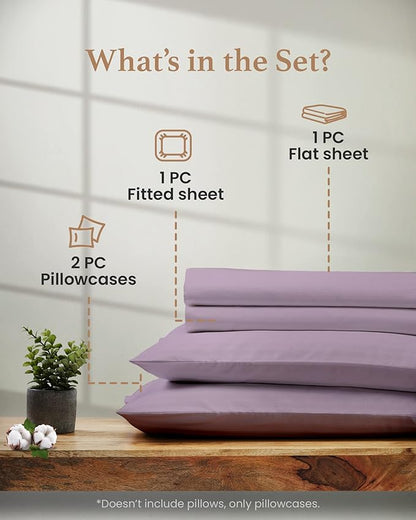 Good Sleep Bedding XL Twin Sheet Set - 100% Egyptian Cotton Sheets, Twin XL Bedding, 3 Pc, XL Twin Sheets, Sateen Weave, 16" Deep Pocket Twin XL College Dorm - Lavender