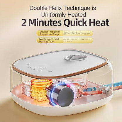 Water Heated Mattress Pad Queen - Wireless Electric Bed Warmer with Quilted Cotton Cover, Fast Heating Water Circulation System & Soft Microfiber Blanket