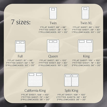 LuxClub 4 PC King Size Sheet Set Sheets Deep Pockets 18" Wrinkle Free Cooling Sheets Machine Washable Hotel Bedding Silky Soft - Dark Grey King