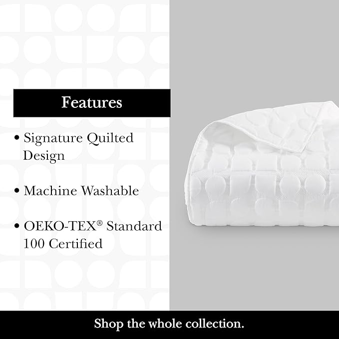 kate spade new york Noel Twin Quilt Bedding Set, 200 Thread Count and 100% Cotton Cover, All Season 2 Piece Reversible Bedding Set, Machine Washable, Marshmallow