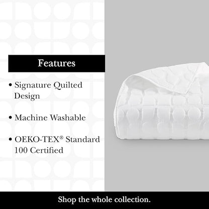 kate spade new york Noel Twin Quilt Bedding Set, 200 Thread Count and 100% Cotton Cover, All Season 2 Piece Reversible Bedding Set, Machine Washable, Marshmallow