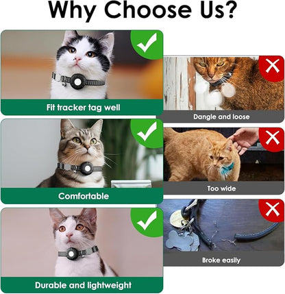 Cat Tracker, No Monthly Fee, Waterproof Pet Tracker for Cats, Compatible with Apple Find My App (Only iOS), Black