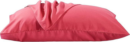 Evolive Ultra Soft Brushed Microfiber Standard Size 20"x30" Pillowcases Pair Set of 2 with Envelope Closure (20"x30" Standard, Fuchisa Red)