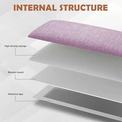IFNOW Wall Mounted Headboard, Peel and Stick Panels, Dark Pink, Queen | 3D Soundproof Acoustic Padding, Reusable and Removable Tufted fabric Bed Headboard for bedroom (9 Panels, 10" x 24")
