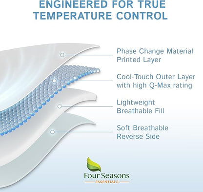 Four Seasons Essentials Cooling Comforter - Queen Size 90" x 90" - White
