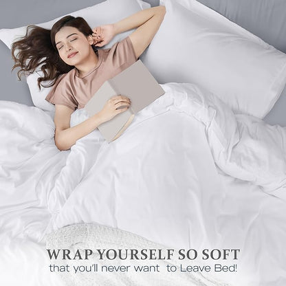 Utopia Bedding Duvet Cover King Size - 3 Piece with Zipper Closure - 1 Comforter Cover 104X90 Inches & 2 Pillow Shams 20X36 Inches (White) Comforter Not Included
