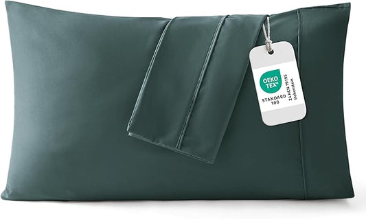 Bedsure Queen Pillow Cases Set of 2 - Forest Green Brushed Microfiber Pillowcase 2 Pack, Super Soft and Cozy Pillow Case Covers with Envelope Closure for Kids, Wrinkle, Fade Resistant, 20x30 Inches