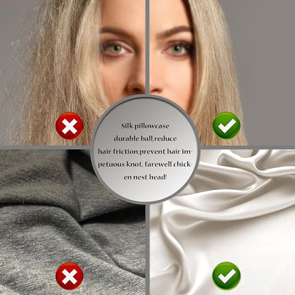Silk Pillow Cases 2 Pack,Soft Breathable and Sliky Queen Size Pillow Cases Set of 2,Natural Mulberry Silk Pillowcase Set of 2 for Hair and Skin with Hidden Zipper (Beige,20"X 30",2pcs)