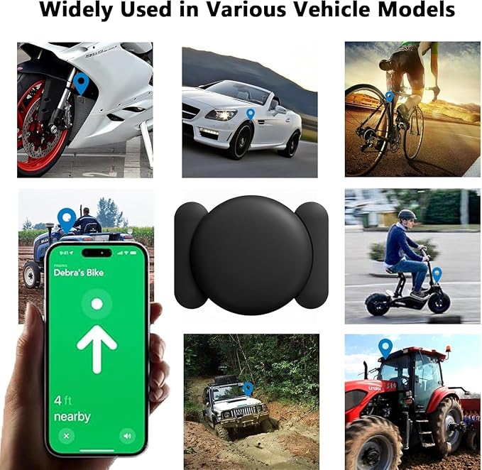 GPS Tracker for Vehicles, 1PCS Real Time Tracker Device for Vehicles, Work with Find My (iOS Only), MINI Magnetic Car Tracker Device Hidden, No Monthly Fee GPS Tracker, Black