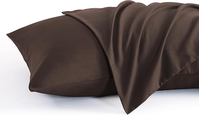 NTBAY Toddler Pillow Cases Set of 2, 2 Pack Brushed Microfiber 14x20 Pillow Cases, Soft, Wrinkle, Fade, Stain Resistant Dark Brown Pillow Cases with Envelope Closure, 14x20 Inches, Dark Brown