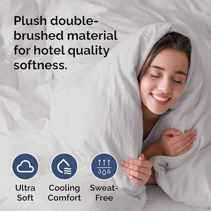 Duvet Cover Cal King Size Set - Extra Soft Cal King Duvet Cover 104" x 98" with 2 Pillow Shams - Hotel Luxury, Easy Care & Fade Free w/ Zipper Closures & Ties - Comfy, Cozy & Breathable (French Grey)