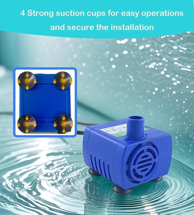 Cat Water Fountain Replacement Pump for DR-DC160 | IP68 Stainless Steel Submersible Pump, Quiet Design & Auto Shutoff Sensor for Pet Automatic Drinking Dispenser