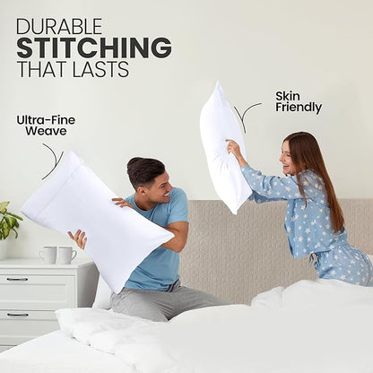 Utopia Bedding Pillow Covers King Standard Size 2-Pack – Soft Brushed Microfiber – Perfect for Hospitals, Hotels, Guest Rooms – Oeko-TEX Certified, 20x36 Inches (White)