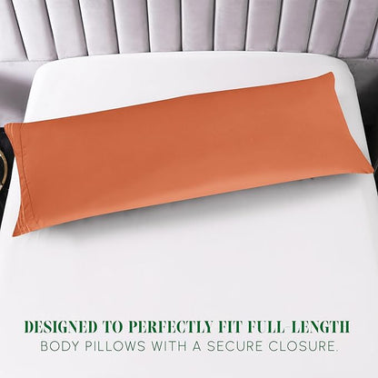 Elegant Comfort Luxury Ultra-Soft 1-Piece Pillowcase Set - 1500 Premium Hotel Quality Microfiber Double Brushed - Wrinkle Resistant, Body Pillowcase Size, Coral